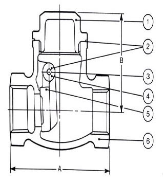 Parts of a check valve